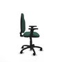 Silla de oficina Algarra con mecanismo Contacto permanente básico tapizada con Tela color Verde botella. Equipada con Base poliamida negra, Brazos 2D y Ruedas de nailon 50 mm