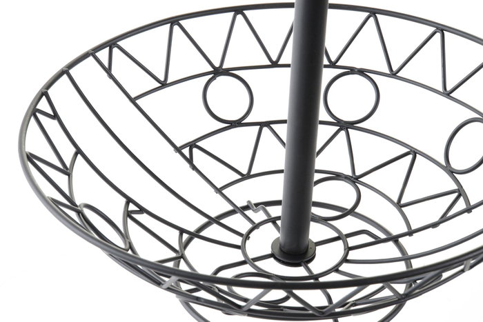 DKD Home Decor Frutero Metálico Geométrico de 3 Pisos Negro DKD Home Decor Frutero Metálico Geométrico de 3 Pisos Negro
