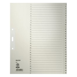 LEITZ Separador numérico con pestaña 1-31 DIN A4 Gris