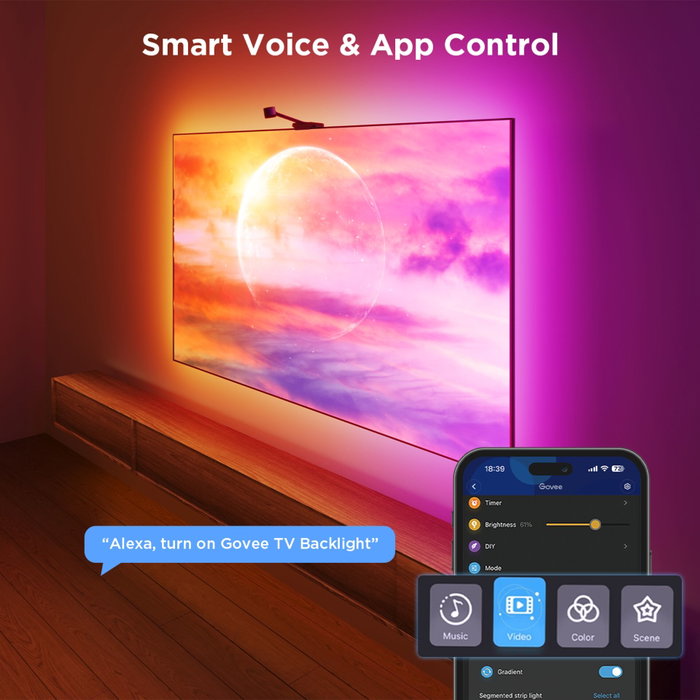Govee H6098 Netflix Envisual Tira de luz inteligente 55-65 pulgadas