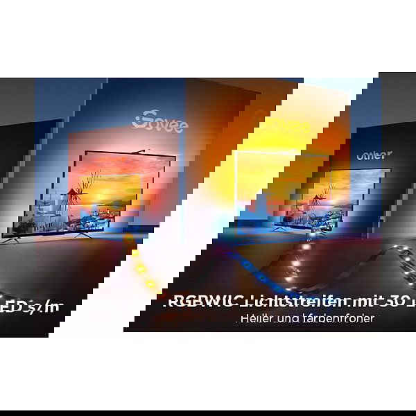 Govee H6098 Tira de Luz Inteligente Netflix Envisual, Compatible con TV de 55"-65", Wi-Fi/Bluetooth, Negro, LED, Salón