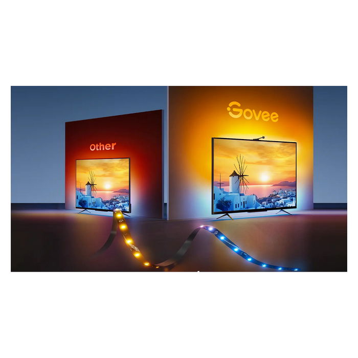 Govee H6098 Tira de Luz Inteligente Netflix Envisual, Compatible con TV de 55"-65", Wi-Fi/Bluetooth, Negro, LED, Salón