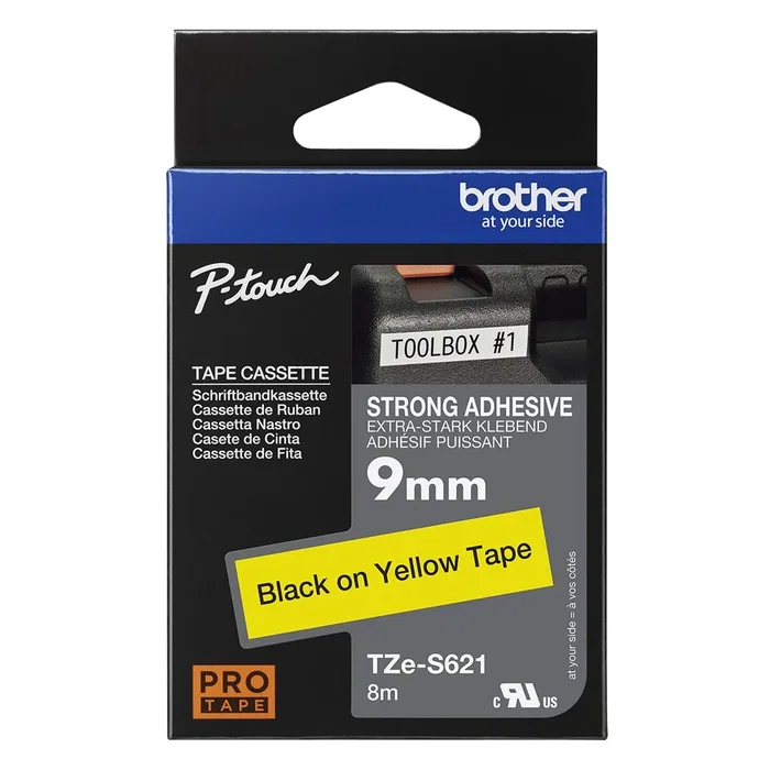 Brother Cinta Laminada Superadhesiva Amarillo/Negro 9mm x 8m Brother Cinta Laminada Superadhesiva Amarillo/Negro 9mm x 8m