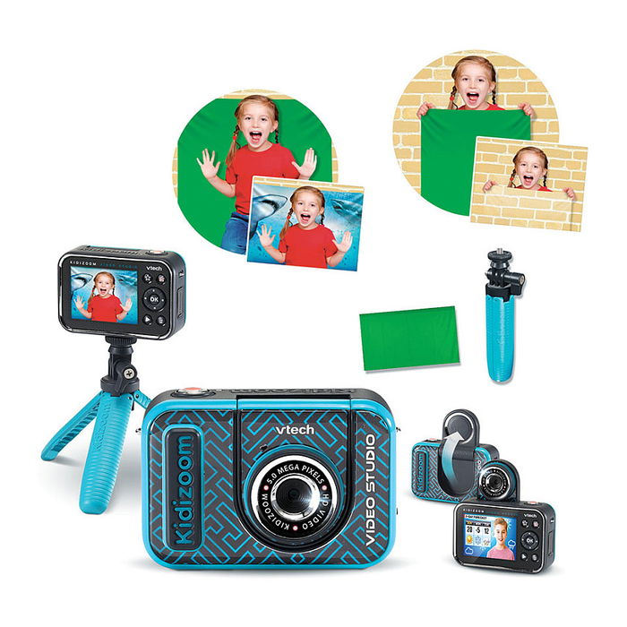 VTech Kidizoom Video Studio HD - Cámara digital para niños de 5 años, 5 MP, pantalla 2.4", multicolor, idiomas: alemán, holandés, inglés, español, francés