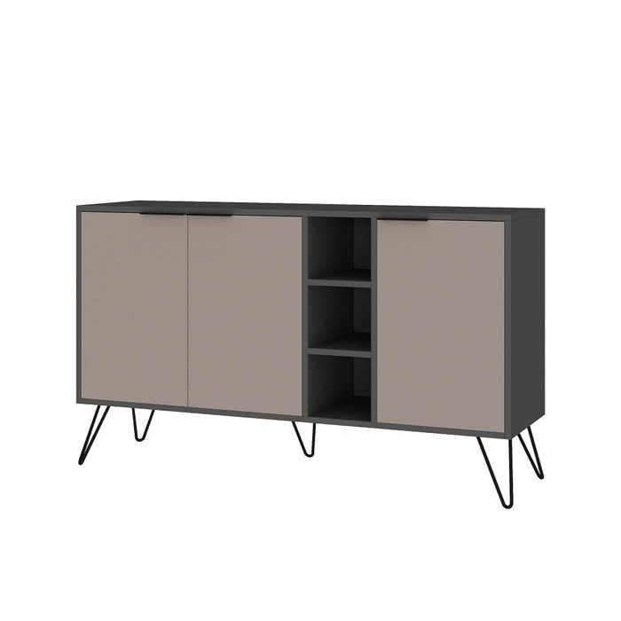 Hanah Home Consola Clara Antracita, Marrón Claro | Tablero de Partículas Recubierto de Melamina Hanah Home Consola Clara Antracita, Marrón Claro | Tablero de Partículas Recubierto de Melamina