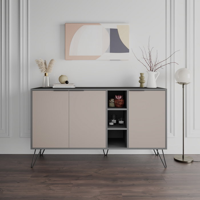 Hanah Home Consola Clara Antracita, Marrón Claro | Tablero de Partículas Recubierto de Melamina Hanah Home Consola Clara Antracita, Marrón Claro | Tablero de Partículas Recubierto de Melamina