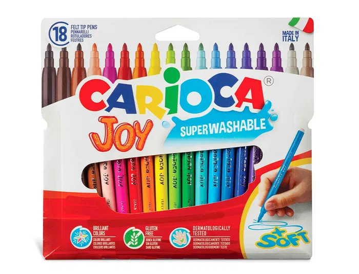 Carioca Rotulador Joy Caja de 18 Unidades Colores Surtidos Punta Fina Carioca Rotulador Joy Caja de 18 Unidades Colores Surtidos Punta Fina