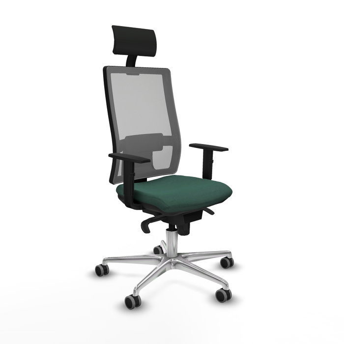 PIQUERAS Y CRESPO Silla de oficina Horna con mecanismo Sincro, Verde botella y Gris PIQUERAS Y CRESPO Silla de oficina Horna con mecanismo Sincro, Verde botella y Gris