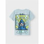 Camiseta de Manga Corta Infantil Name It Nkmmakai Jaws Nreg Box Sky 6-12 Meses