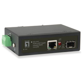LevelOne IGC-0101 Convertidor Gigabit Ethernet Mediacorner 10/100/1000Base-T a 1000Base-SX SFP con PoE (30W), Montaje en Rail DIN