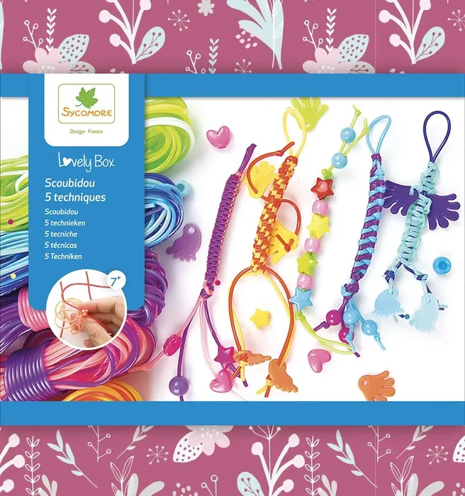 Sycomore AUS3700143944175 Lovely Box - 5 técnicas Scoubidou - Edades 7+ Sycomore AUS3700143944175 Lovely Box - 5 técnicas Scoubidou - Edades 7+
