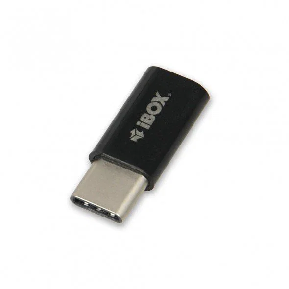 Ibox IAMCS2 Adaptador de USB Tipo-C Macho a Micro USB Hembra, Cable Cambiador de Género, Negro, Pack de 2 Unidades