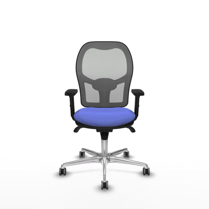 PIQUERAS Y CRESPO Silla de oficina Jorquera con mecanismo Sincro, tela Azul claro y malla Gris