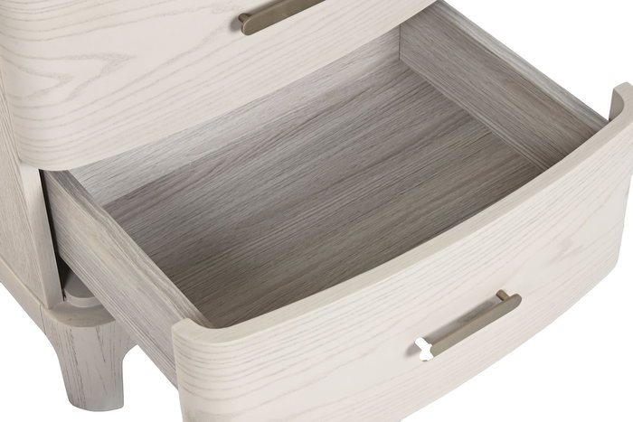 DKD Home Decor Mesita de Noche Tradicional Gris Claro Metal y MDF 2 Cajones 42 x 56.2 x 53 cm