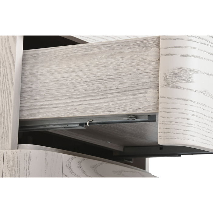 DKD Home Decor Mesita de Noche Tradicional Gris Claro Metal y MDF 2 Cajones 42 x 56.2 x 53 cm