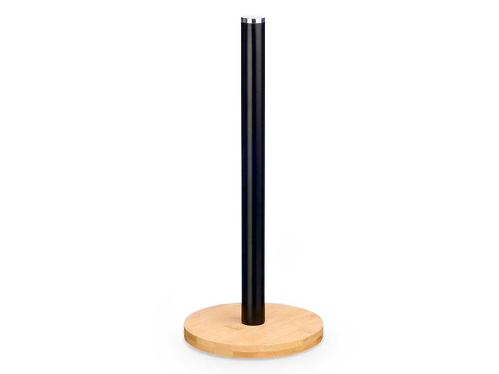 Kinvara Portarrollo de Bambú y Metal Negro 15 x 34 x 15 cm (Set de 12)