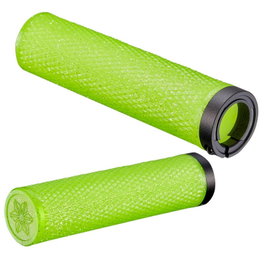 Supacaz Juego de Puños 34 mm Goma Doble Densidad Amarillo Neón Aluminio Anodizado