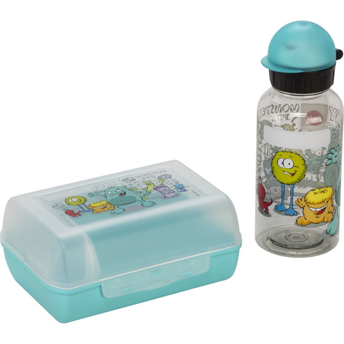 Emsa Kinder Set Trinkflasche 0,4l Brotdose Monster Emsa Kinder Set Trinkflasche 0,4l Brotdose Monster