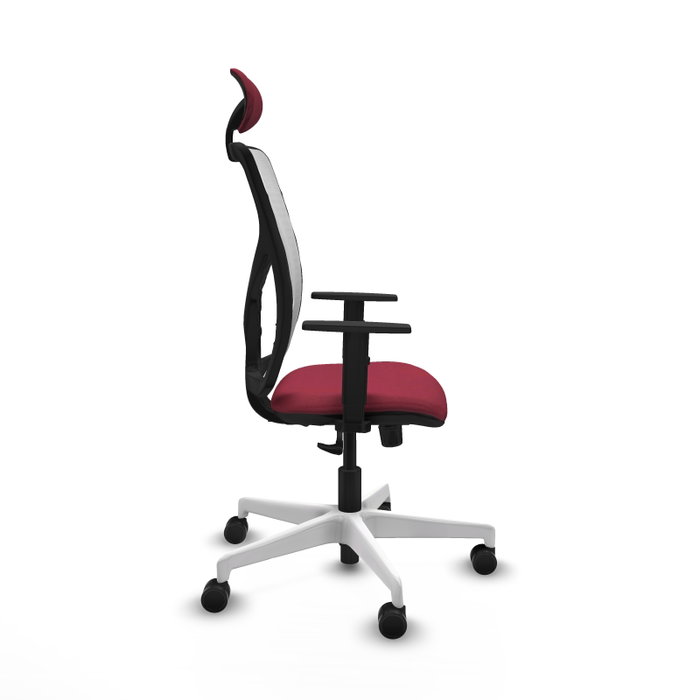 PIQUERAS Y CRESPO Silla de oficina Motilla con mecanismo Sincro, color Granate y Blanco
