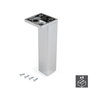Emuca Lote de 4 pies regulables para muebles Smartfeet, esquina, regulable 140-150mm, Plástico, Cromado
