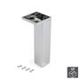 Emuca Lote de 4 pies regulables para muebles Smartfeet, esquina, regulable 140-150mm, Plástico, Cromado