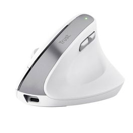 Trust Bayo II Ratón Ergonómico Vertical Inalámbrico 2.4GHz Recargable 6 Botones 2400DPI Blanco