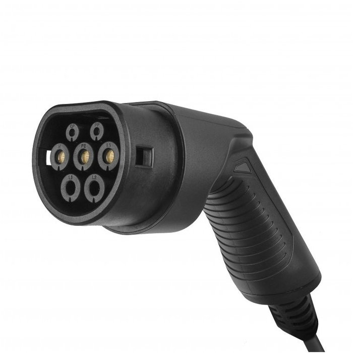 Green Cell Wallbox EV PowerBox con 2 tomas de carga, cable Tipo 2 de 6m, 22KW, 32A, Negro