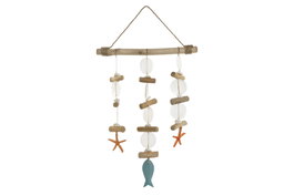 DKD Home Decor Decoración Colgante Madera y Resina 30x3x52