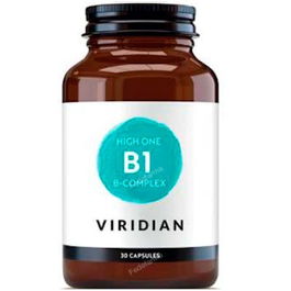 VIRIDIAN B1 B Complex 30 Cápsulas Veganas - Alto en Vitamina B1 para Corazón y Sistema Nervioso, Reduce Cansancio y Fatiga
