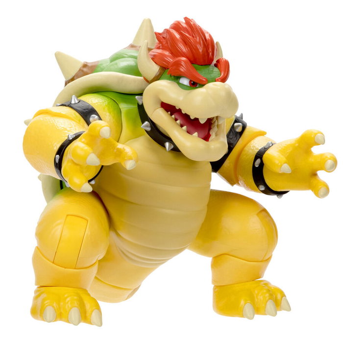 JAKKS PACIFIC Figura Bowser Super Mario Bros 17,5cm La Película Articulada con Efecto de Fuego