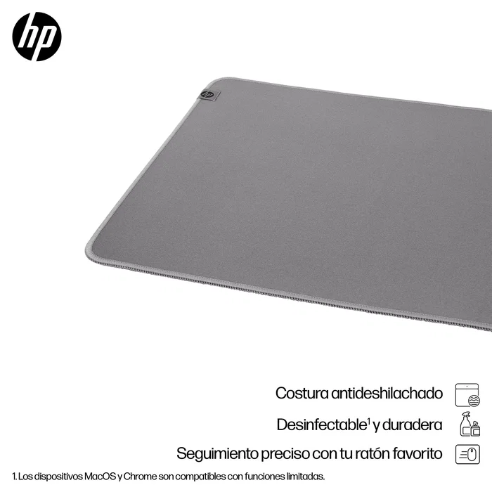HP 205 Alfombrilla de Escritorio Sanitizable Desk Mat Gris - Antideslizante, Resistente a Salpicaduras, Sostenible, con Garantía de 2 Años, 700x300 mm