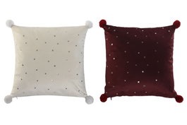 DKD Home Decor Fundas para Cojín de Poliéster y Velvet, 45x45 cm, Surtido de 2 Colores