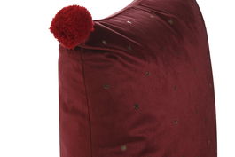 DKD Home Decor Funda Cojin Navidad Tradicional Granate Blanco Poliester Velvet 4 x 45 x 45 cm (4 Unidades)