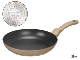 Kinvara Sartén de Inducción Forjada de Aluminio EN601, 28 cm, Color Beige y Negro, Grosor Base 3.1 mm (Set de 6)