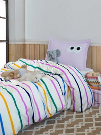 L'essentiel linge de maison Juego Funda Nórdica Individual Lila 140x200 cm Algodón Poliéster