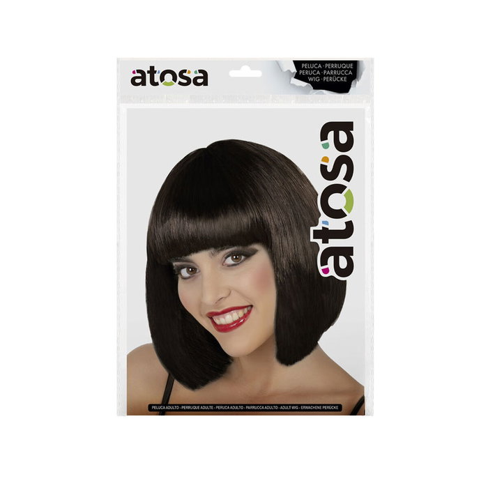 Atosa Peluca Lisa Corta Castaña con Flequillo Recto Bob Atosa Peluca Lisa Corta Castaña con Flequillo Recto Bob