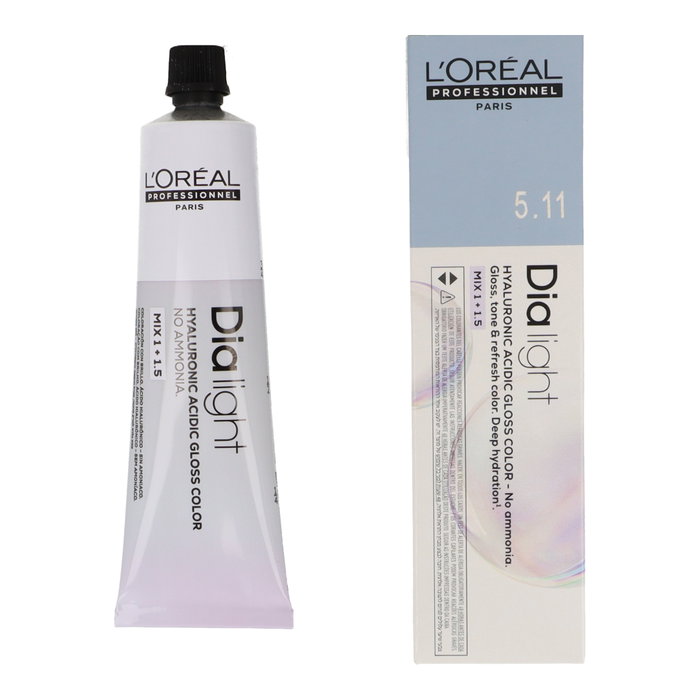 L'Oréal Dia Light 5.11 Castaño Claro Ceniza Profundo - Coloración Profesional Tono Sobre Tono Sin Amoniaco 60 ml, Neutraliza Reflejos Cálidos L'Oréal Dia Light 5.11 Castaño Claro Ceniza Profundo - Coloración Profesional Tono Sobre Tono Sin Amoniaco 60 ml, Neutraliza Reflejos Cálidos