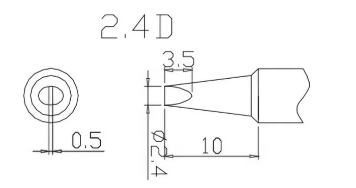 QUICK Punta de soldadura tipo destornillador 2,4x0,5mm TSS02-2.4D