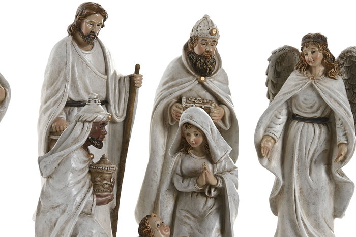 DKD Home Decor Nacimiento Set 8 Resina Blanco