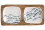 DKD Home Decor Vaciabolsillos Mediterráneo Colección Peces 26, Lacado Blanco y Azul, 10x20x2.5 cm (4 Unidades)