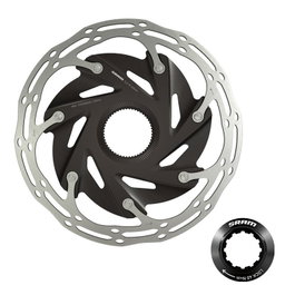 Sram Disco de Freno Center Lock 140 mm Negro-Plata con Soporte de Aluminio