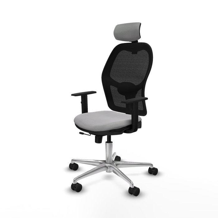 PIQUERAS Y CRESPO Silla de oficina Jorquera con mecanismo Sincro/Traslack, Gris claro y Negro