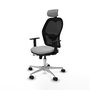PIQUERAS Y CRESPO Silla de oficina Jorquera con mecanismo Sincro/Traslack, Gris claro y Negro