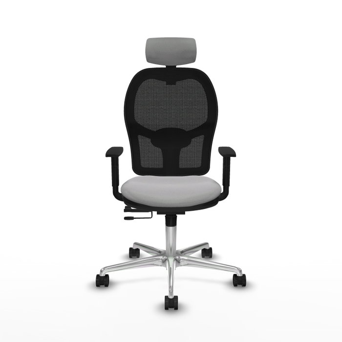 PIQUERAS Y CRESPO Silla de oficina Jorquera con mecanismo Sincro/Traslack, Gris claro y Negro