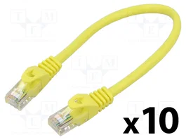 LANBERG Patch cord Cat 6 U/UTP 0,25m amarillo