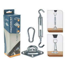 Basics Accesorios para anclaje de toldos vela, 6 piezas, Metal zincado