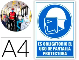 Archivo 2000 Señal Obligatorio Uso Pantalla Protectora PVC Azul 210x297 mm
