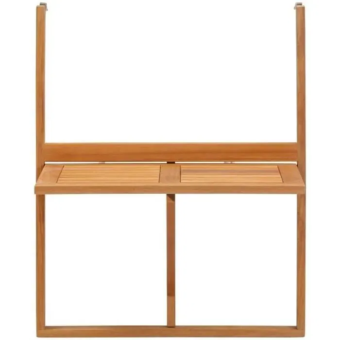 LILOU LILOUTAB Mesa de balcón suspendida - Madera de acacia FSC - Plegable - 60x44x80 cm