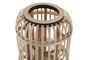 DKD Home Decor Portavelas Balines Natural Marrón Bambú Metal Cristal 20x34x20 cm (2 Unidades)