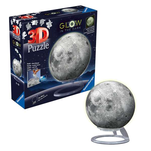 Ravensburger Puzzle 3D 72 piezas Luna Glow in the Dark 15,7 cm - Multilingüe Ravensburger Puzzle 3D 72 piezas Luna Glow in the Dark 15,7 cm - Multilingüe